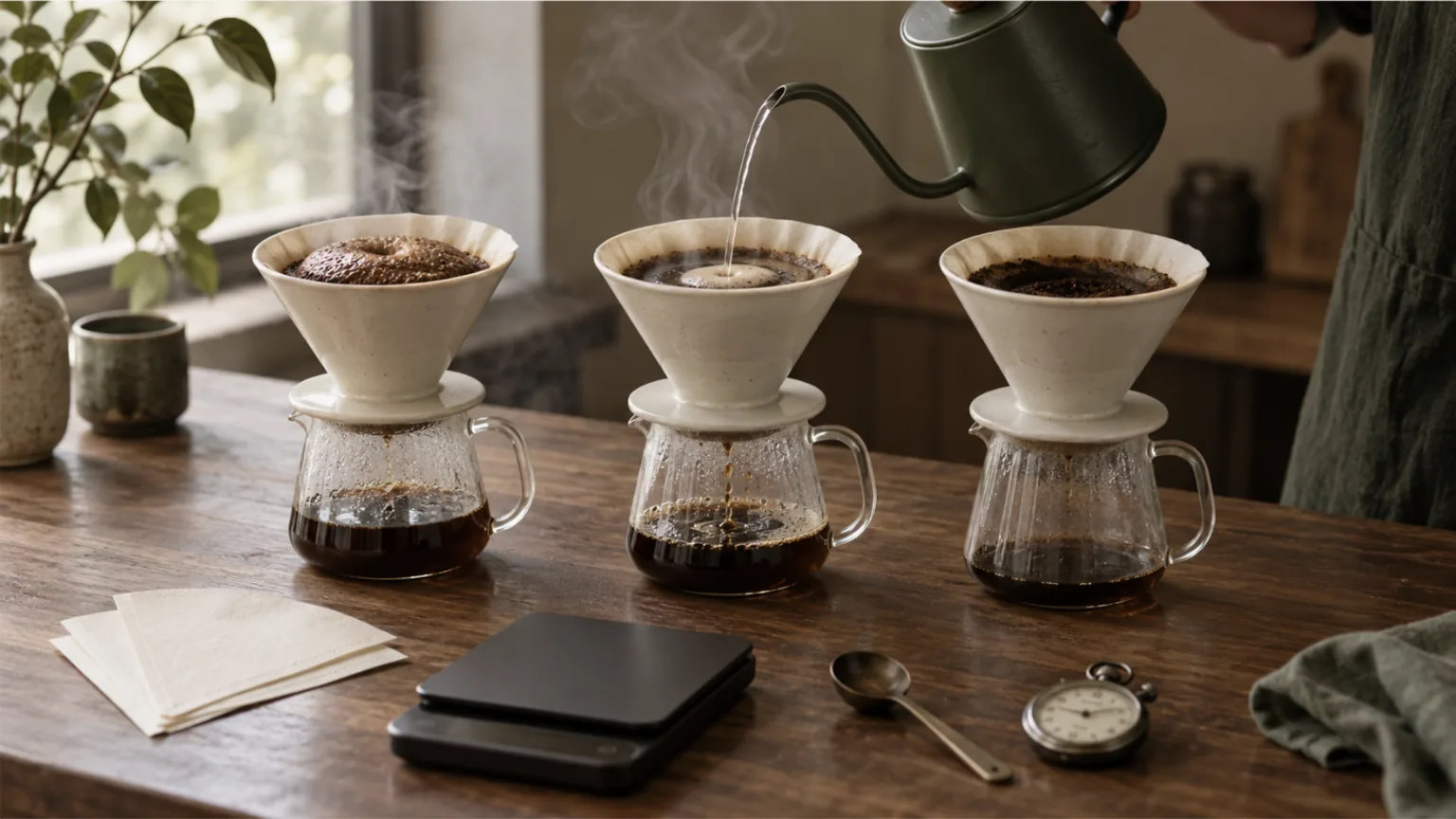 ホフマン vs 粕谷 vs ラオ:V60の3つのメソッドを比較する